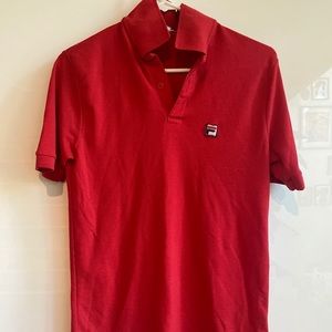 80’s slim fit Fila polo shirt s in red with 2 logo